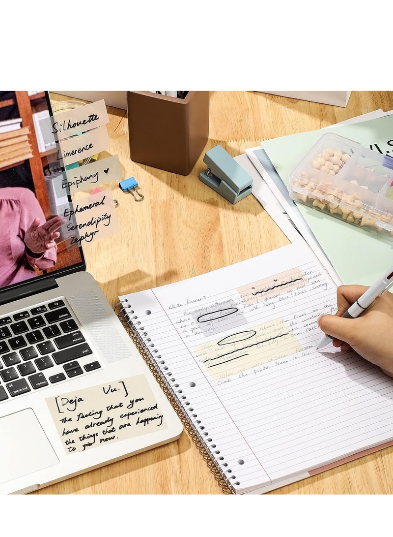 Transparent Sticky Notes Set, 6 Sizes Clear Pads with 10 Colors, Waterproof Self-Stick Translucent Notes, See Through for Bible Tabs, Book Office, 500 Sheets - Image 5